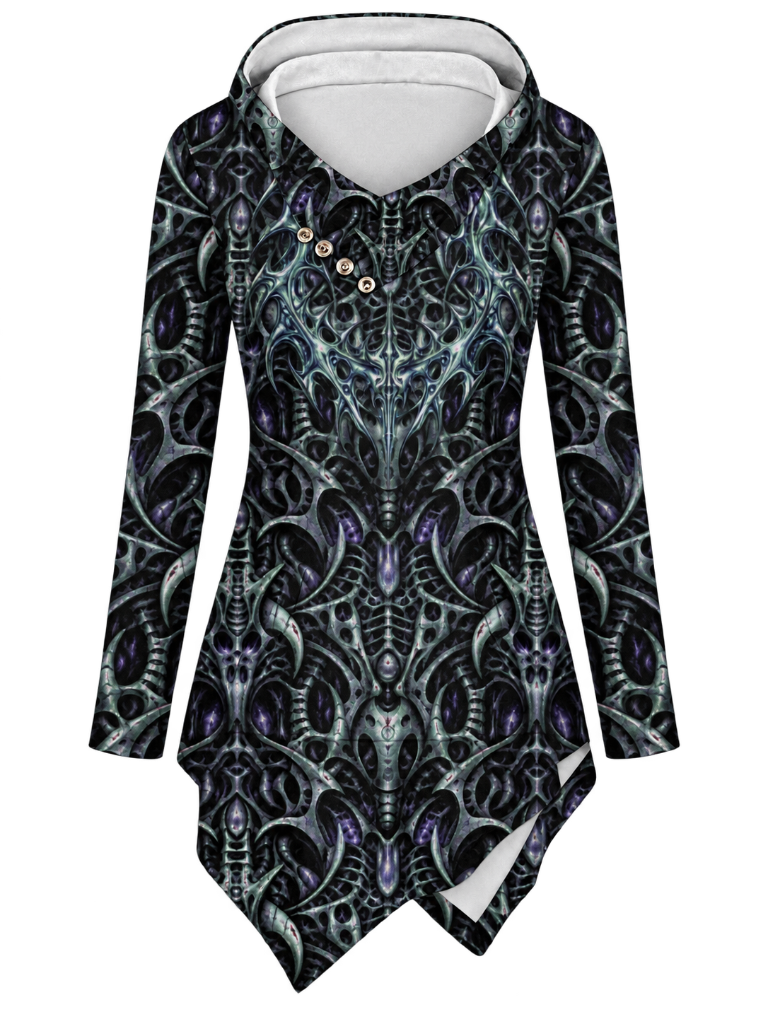 Chthon Asymmetric Hem Hoodie