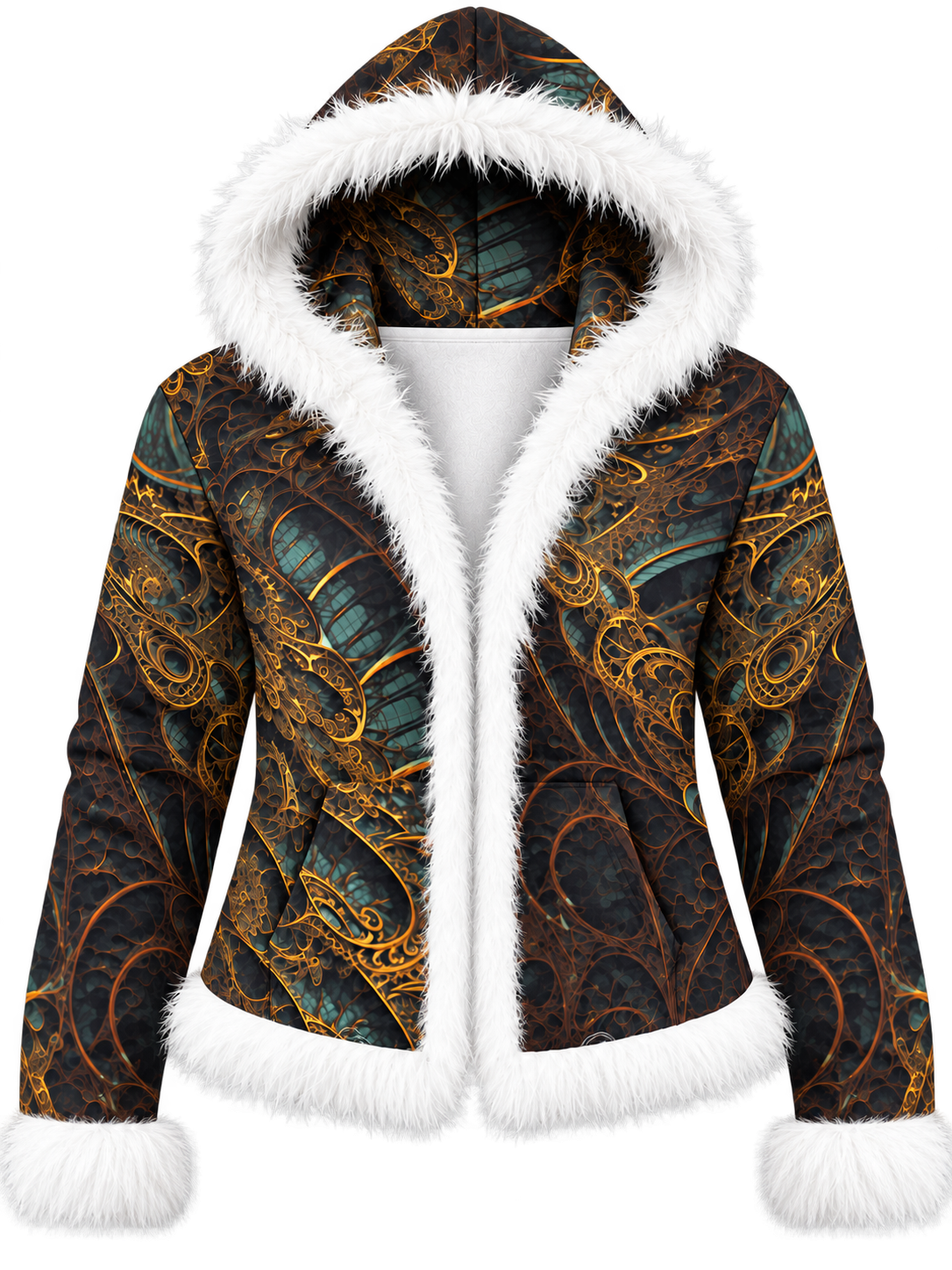Goldwrought Fur-Trim Hooded Jacket