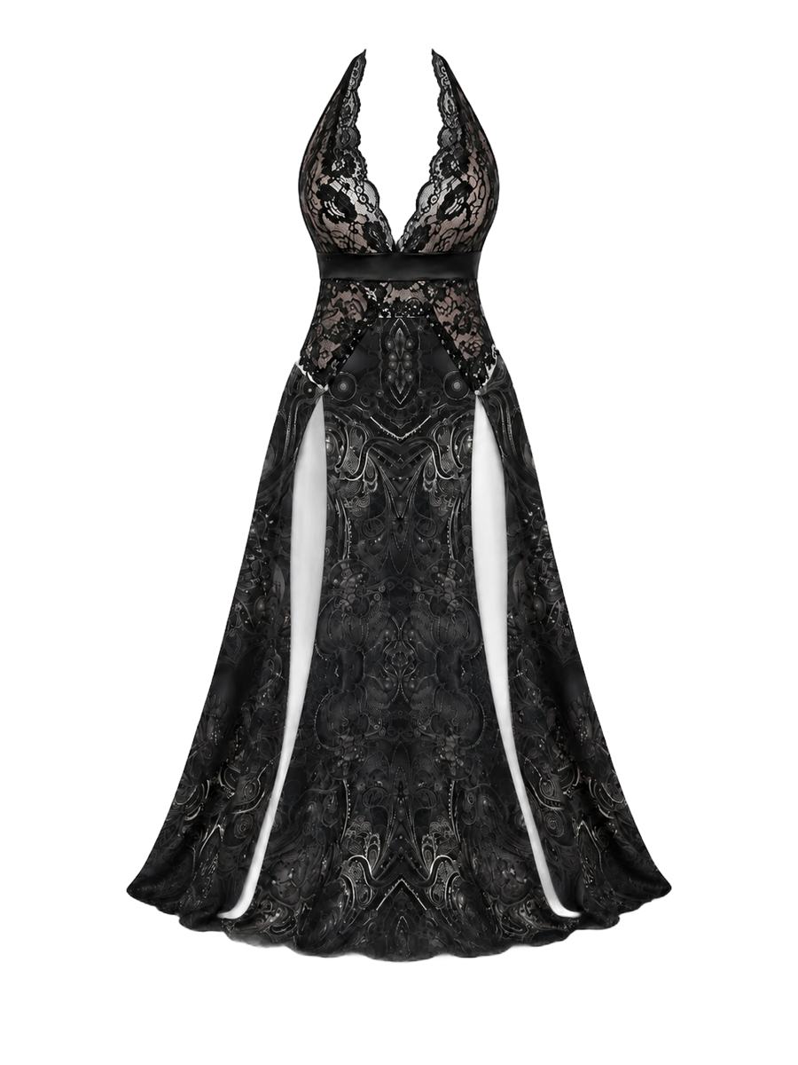 Unseelie Mesh Lace Evening Dress